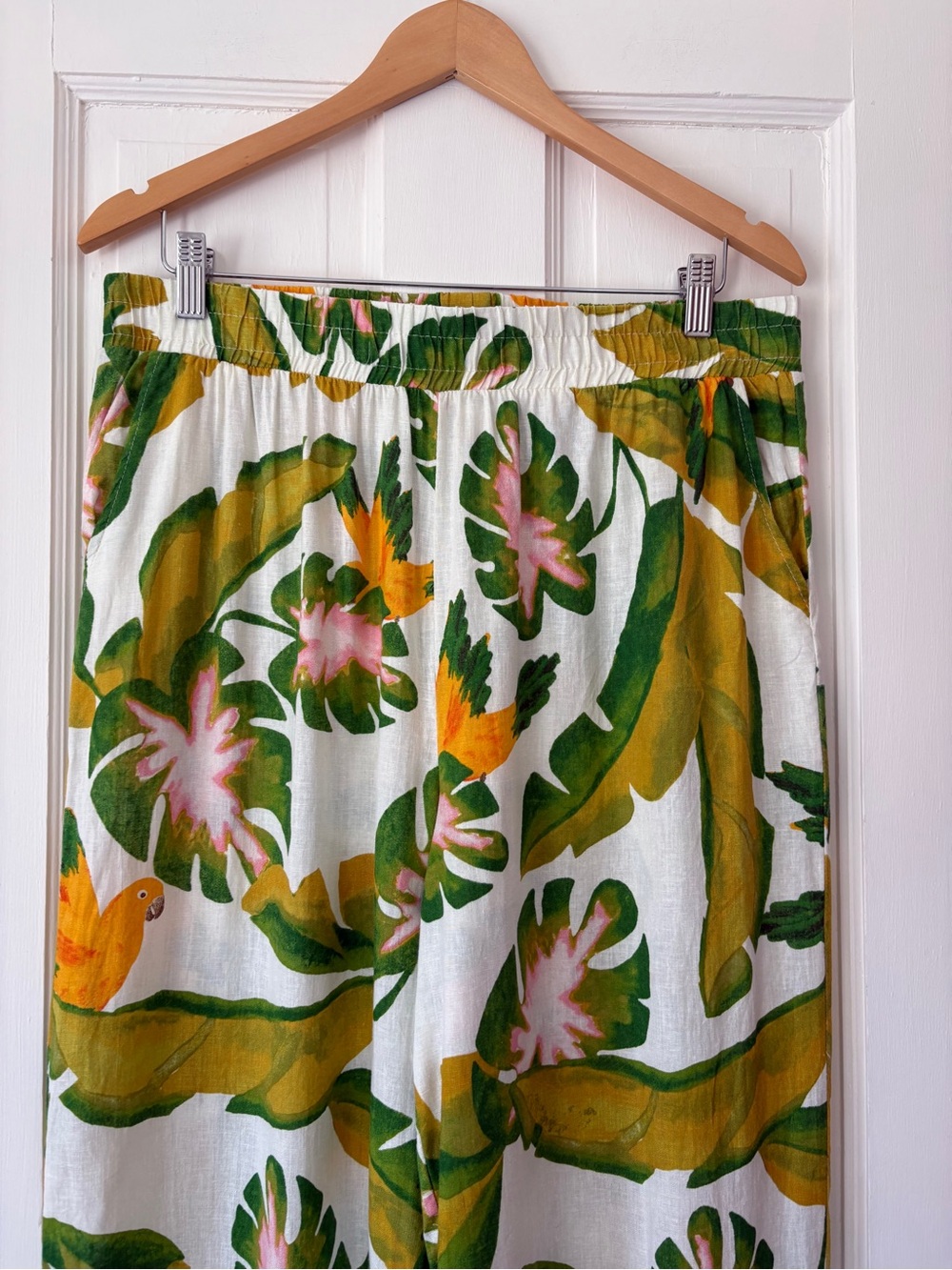 Tropical Print Wide Leg Pants - Picture 4 of 10